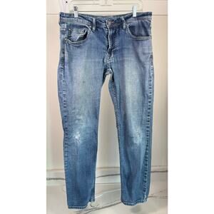 Buffalo Men's Jeans Jackson Cut Straight Stretch‎ Size 34x30 Medium Wash Stained